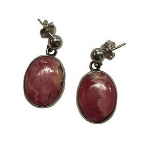 Vintage Carlos Diaz Rhodochroite Sterling Earrings